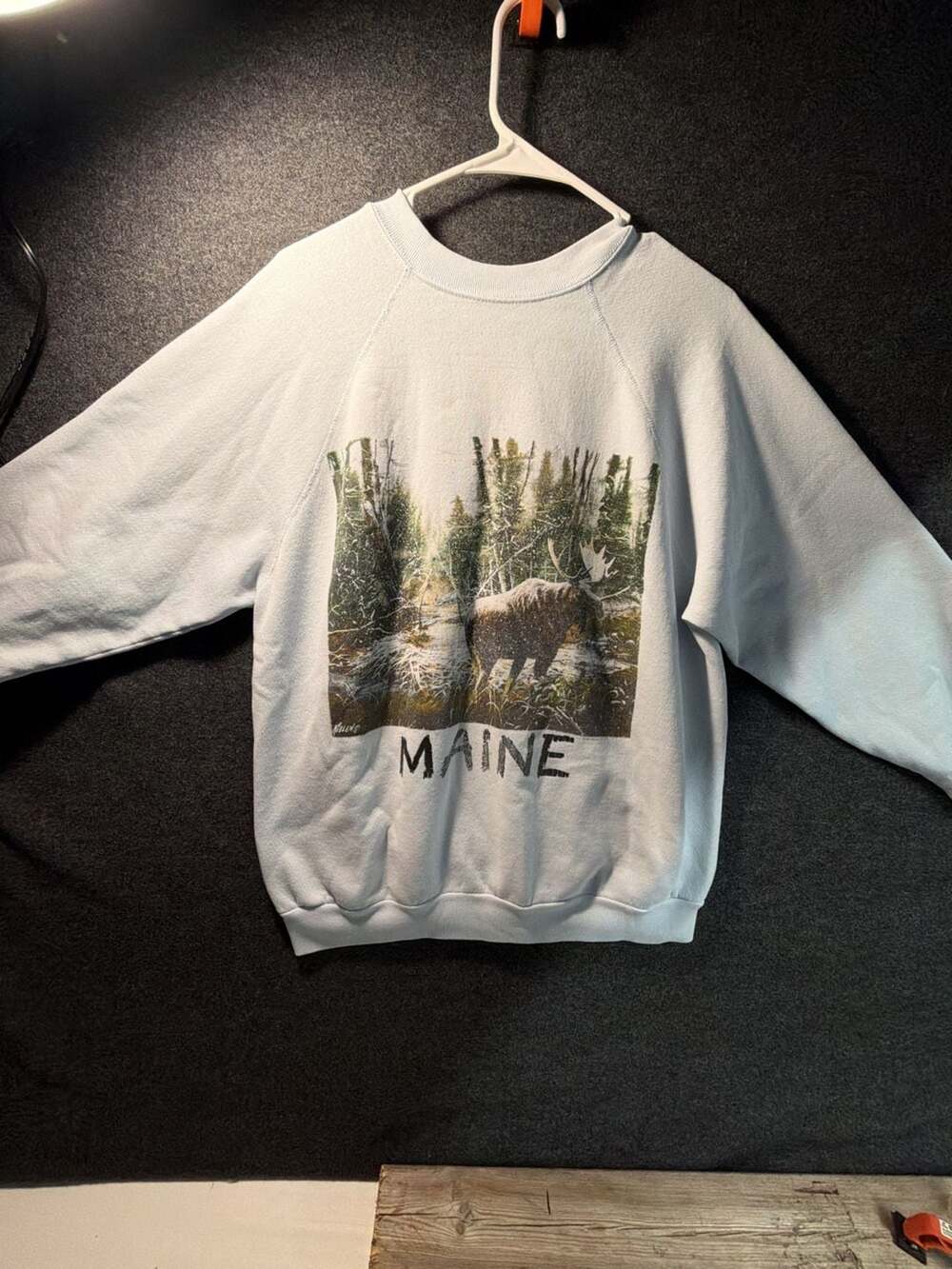 Vintage Tultex Maine Moose Graphic Sweatshirt Size Large‎